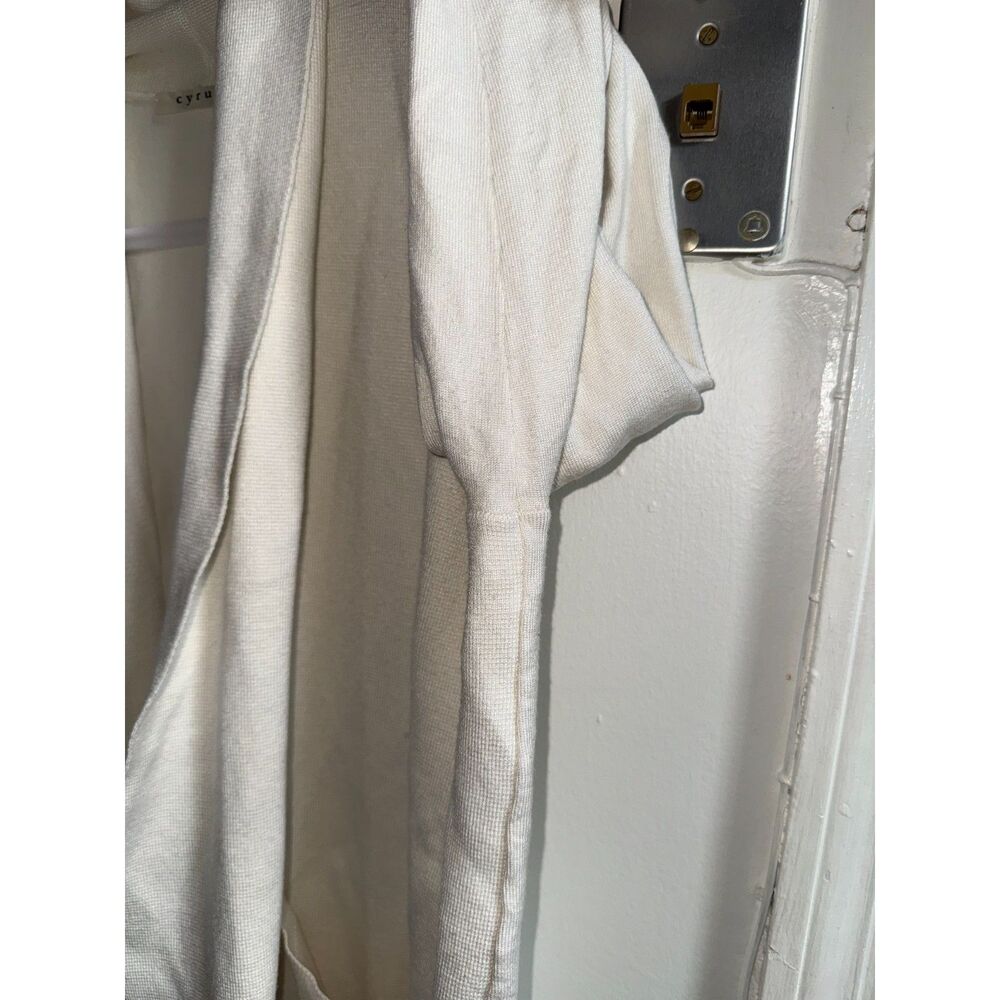 Cyrus White Open Front Cardigan Sweater L Flaw DIY Dye Project - Picture 3 of 11